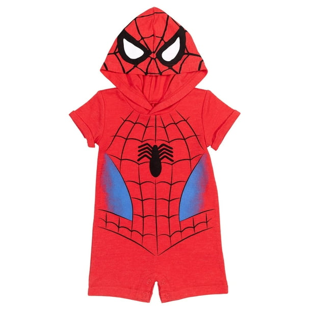 Mameluco de cosplay Marvel Spider-Man para niños pequeños, 3T