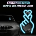 thumbnail image 2 of Solar-Powered Finger Heart Car Window Light, Solar Powered Wireless Led Heart Shape C-Pillar Neon Light, Wireless Suction Mount with Smart Motion Sensor, Ip65 Waterproof, for Valentine‘s Day (Red), 2 of 9