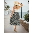 thumbnail image 7 of Gleelist Womens Midi Skirts with Pockets A-Line Casual High Waist Elastic Western Flowy Skirts for Women S-XXL, 7 of 7