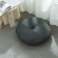 thumbnail image 2 of Solid Color Cotton linen Round Seat Cushion, Floor Pillow Cushion, Yoga Seat Meditation Cushion, Balcony Window Tatami Floor Cushion, Comfortable Soft Breathable-Dark grey-47cm(18.5in), 2 of 6