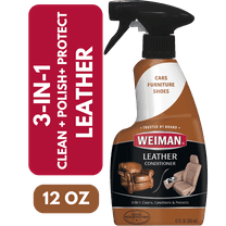 Weiman 3-1 Leather Cleaner & Conditioner for Furniture, Auto, Bags & Shoes, UVX Protection,16oz