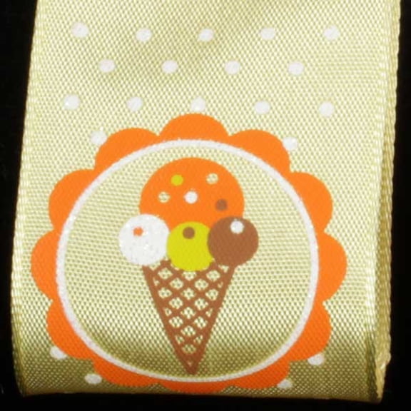 The Ribbon People Yellow and Orange Ice Cream Wired Craft Ribbon 1.5" x 22 Yards