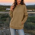 thumbnail image 6 of Cmfcve Women's Fleece Sweatshirts 1/4 Zip Collared Pullover Tops Fall Casual Daily Long Sleeve Shirts with Pockets, 6 of 8