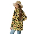 thumbnail image 3 of SCRAWLGOD Sunflower Long Sleeve Cardigan for Women Lightweight Jacket with Pockets Long Sleeve Sweatshirt Cardigan Women Open Front Washable Women Long Cardigan for Picnic Size XL, 3 of 7