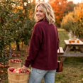 thumbnail image 6 of Sorvello Women's Lightweight Fleece Lined Jacket, Long Sleeve Casual Fall Outerwear With Pockets Wine M, 6 of 7