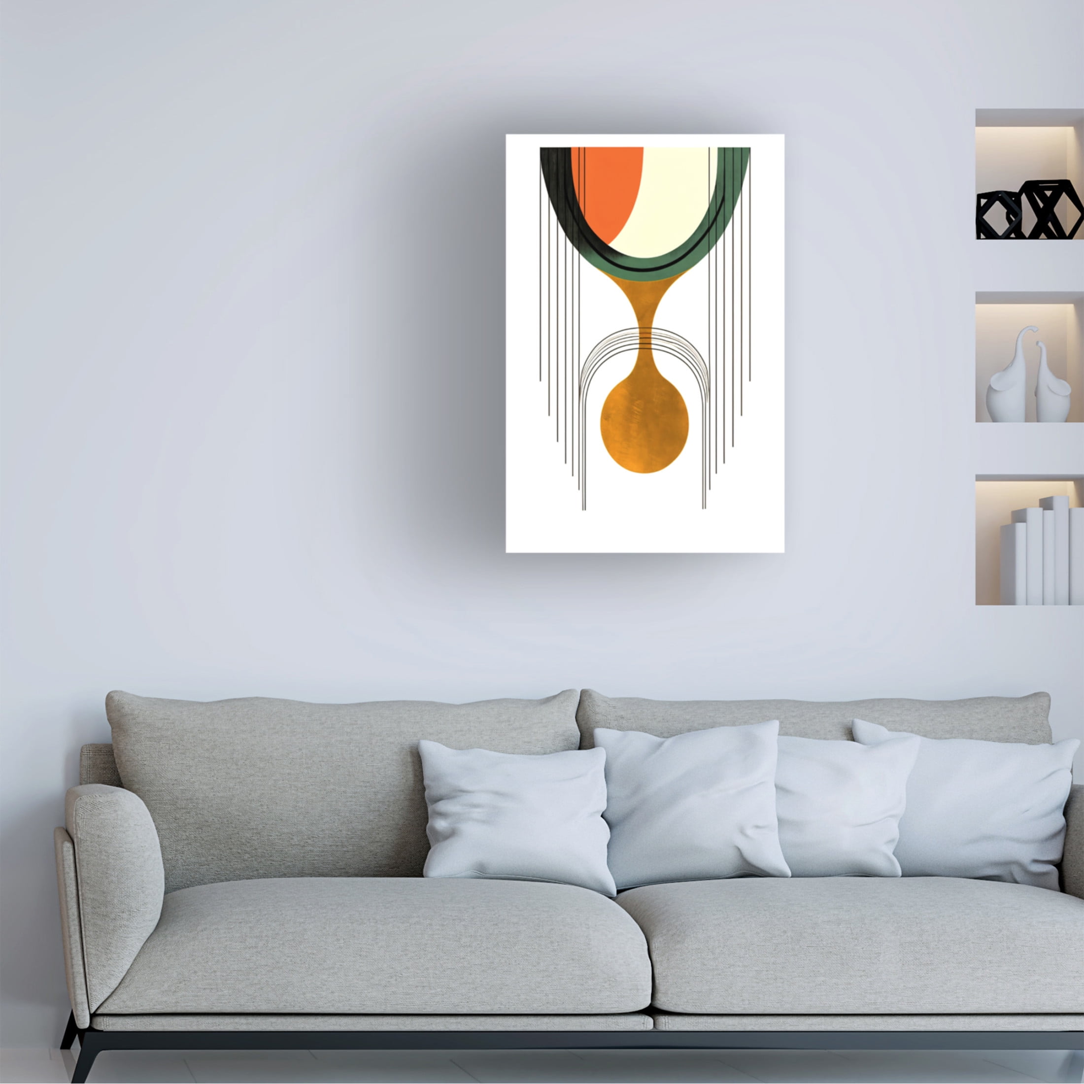 Canvas Wall Art - Ray Heere 'Mid Century Abstract Painting 25' Wall Art for Living Room, Bedroom, or Office Décor by Trademark Fine Art - 22 x 32 Inches
