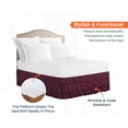 thumbnail image 3 of CCNY 11" Inch Drop Multi Ruffled Bed Skirt California King Size 100% Microfiber Made Wine Color, 3 of 6