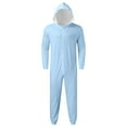 thumbnail image 5 of HNMKIU Family Christmas Pajamas Hooded Zip Front Pajamas Cozy Holiday Loungewear for Dad Light Blue，Dad_L, 5 of 6