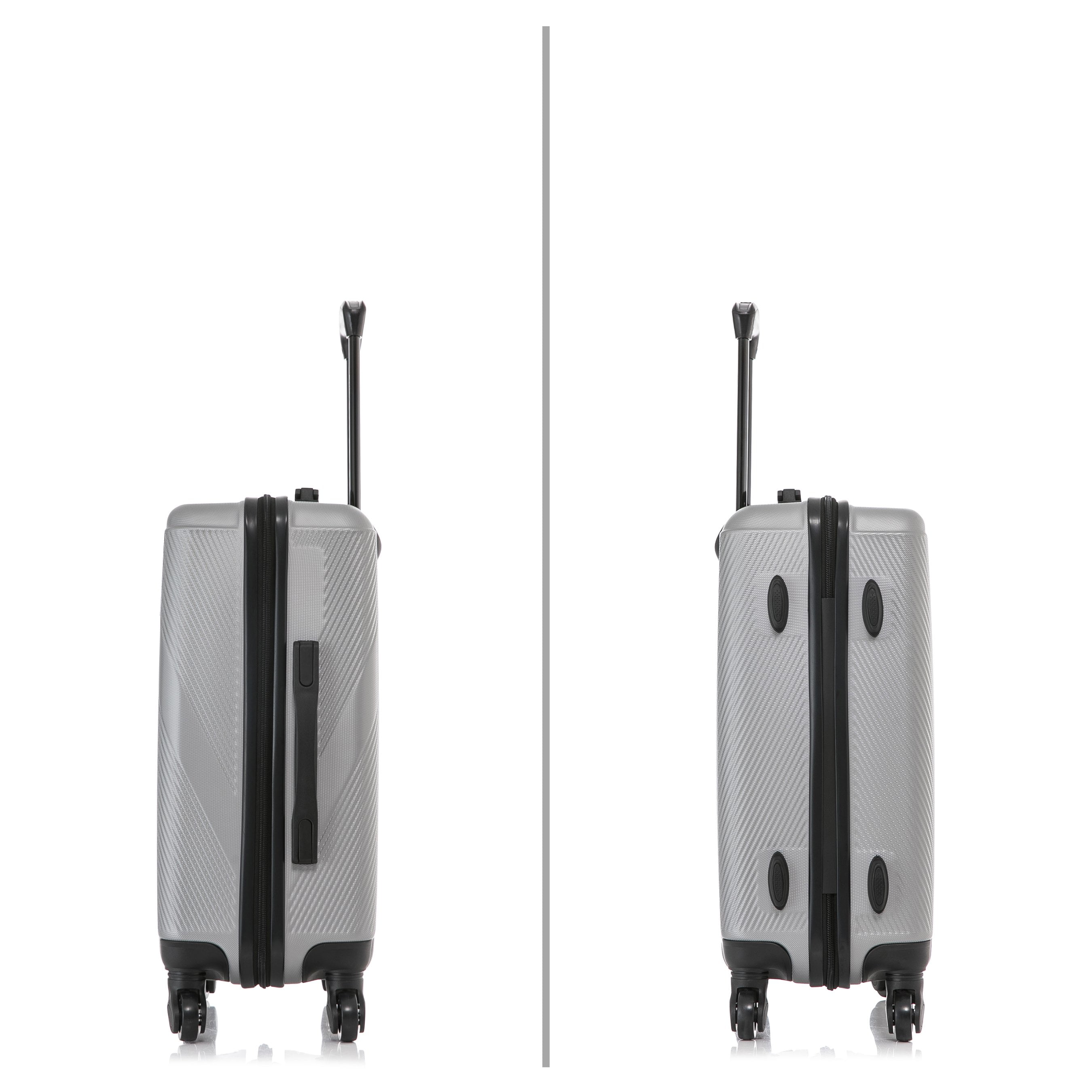 DUKAP Discovery 20" Hardside Lightweight Luggage with Spinner Wheels, Handle and Trolley, Silver