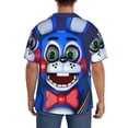 thumbnail image 3 of Lsque Five Nights At Freddy'S print Men's Cuban Collar Short Sleeve Shirt Summer Beachwear Casual Button Down Fashionable Vacation Leisure Shirt-Medium, 3 of 7