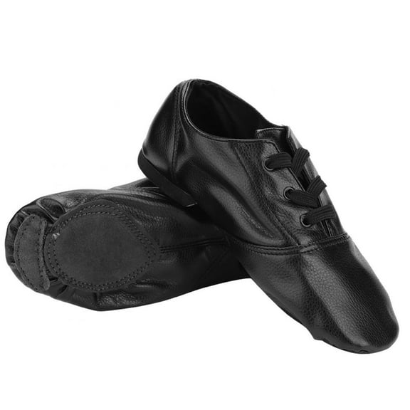 Tebru Dancewear,High Quality PU Jazz Dance Shoes Dancewear for Child Adult Black , Jazz Dance Shoes