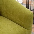 thumbnail image 6 of Swivel Barrel Chair, Linen Blend Single Sofa Chair with Pillow and Skirt, Round Accent Chair with Deep Seat and Metal Base, Leisure Club Chair for Living Room Bedroom Office, Olive Green, 6 of 9