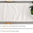 thumbnail image 4 of Dining Table Runner With Decorative Stitch at Edge Organic Cotton Short Dresser Scarf Dining Table Washable Cloth Small Buffet Table Runner Furniture Top Cover 14"x48" Beige, 4 of 8