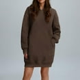 thumbnail image 2 of hotojiny Hoodies Sweatshirt Dress for Women Oversized Casual Pullover Long Sleeve Mini Dresses Cute Solid Trendy Clothes, 2 of 7
