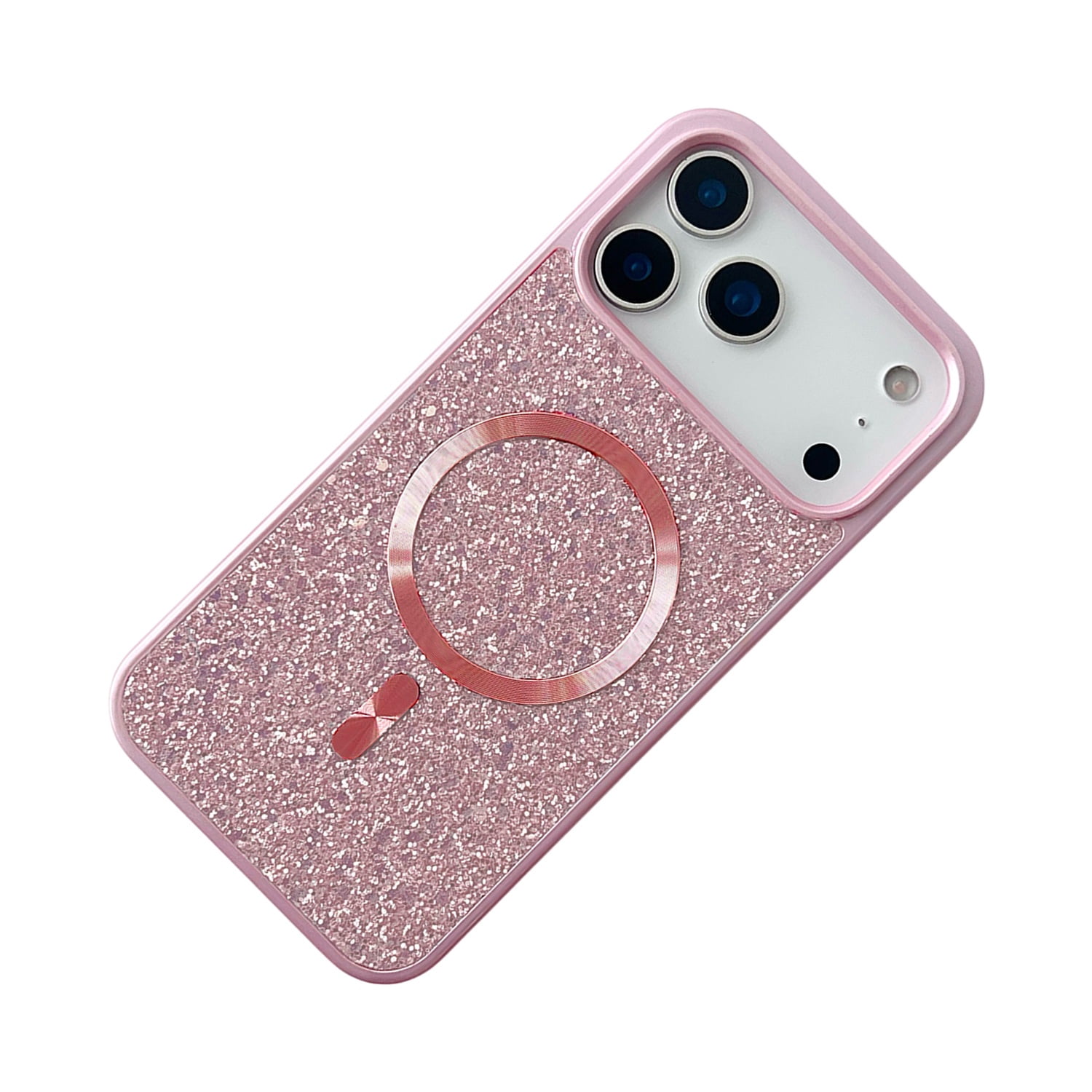 Shiny Bling MagSafe Case Designed for iPhone 17 Pro Max - Rose Gold