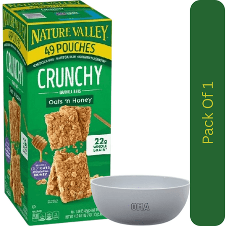 Nature Valley Oats 'n Honey Crunchy Granola Bars, 49 Count With White Bowl By OMA