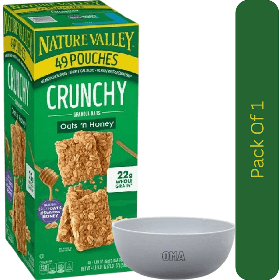 Nature Valley Oats 'n Honey Crunchy Granola Bars, 49 Count With White Bowl By OMA
