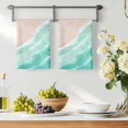 thumbnail image 3 of Turquoise Waves Coastal Kitchen Towels Set of 3, Summer Beach Ocean Seaside Absorbent Dish Towels for Kitchen, Microfiber Hand Towel, Quick Drying Tea Towel for Cleaning Decorative Dishcloths, 3 of 7