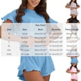 thumbnail image 3 of Kaemgyyd Women's Ribbed Loungewear Set Crew Neck Crop Shirt Elastic Waist Ruffle Shorts Comfy Summer Sleepwear 2 PC（Black,Medium）, 3 of 5