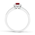 thumbnail image 2 of ANGARA Natural Oval Ruby Split Shank Halo Ring in 14K White Gold for Women (Size-6x4mm) | July Birthstone Jewelry for Her, 2 of 9