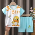 thumbnail image 2 of CAICJ98 Boys Toddler Baby Summer Clothes 3 6 12 18 24 Months 2T 3T 4T 5T Boys Outfits Cute Cotton Sports T-Shirt Shorts Set Casual (Light Blue,3-4 Years), 2 of 5