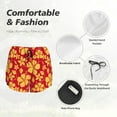 thumbnail image 4 of Bixox Women's Red Vintage Flowers pattern 2 in 1 Running Shorts - Lightweight Athletic Workout Gym Yoga Shorts Liner with Pockets - Small, 4 of 7