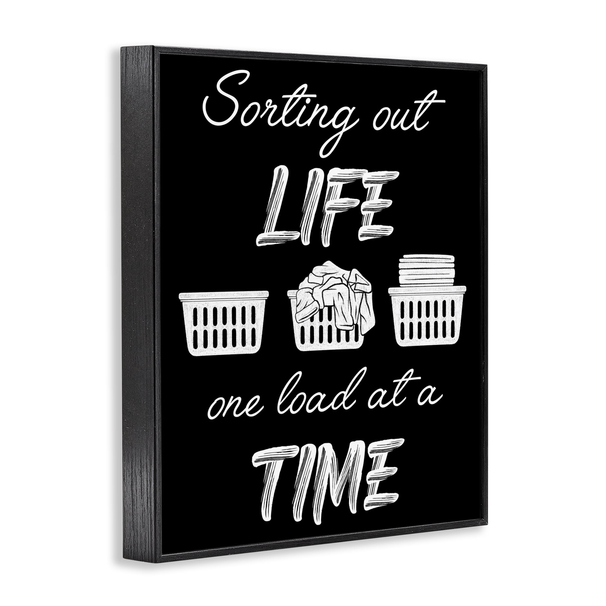 Sorting Out Life Laundry Black Framed Giclee Art, design by Marcus Prime