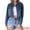 Blue, variant on Unique Bargains Women's Cropped Washed Lightweight Frayed Hem Denim Jacket S Light Blue