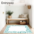 thumbnail image 3 of ODIKA 2'x3' Machine Washable Non-Slip Area Rug, Elegant Swirl Symphony With Curved Flowing Design High Traffic Rug with Pad, Blue, 599914, 3 of 8