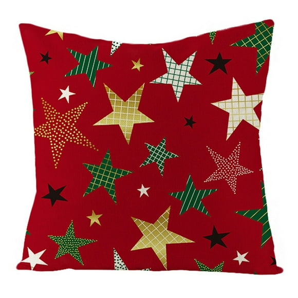 jovati New 1Pc Christmas Cotton Linen Pillow Case Sofa Cushion Cover Home Decor