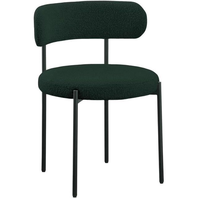 Meridian Furniture Beacon Boucle Fabric Dining Chair, Green (Set of 1)