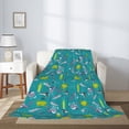 thumbnail image 2 of Rateoe Cute Shark Turtle Pattern Flannel Throw Blanket, Ultra-soft Blanket for Bed, Couch, Car, Hypoallergenic Anti-pilling blanket-80"x60"(Vertical), 2 of 6