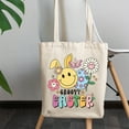 thumbnail image 2 of Groovy Easter with 90s Retro Art, Favor, Souvenir or Merch Gift, 12oz Canvas Tote Bag, 2 of 3