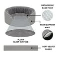 thumbnail image 6 of FurHaven Pet Products Plush & Velvet Oval Pet Bed for Dogs & Cats - Smoke Gray, Large, 6 of 10