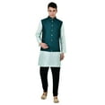 thumbnail image 2 of Sonakshi Fashion Men's Brocade Waistcoat Bandhgala Festive Jacquard Nehru Jacket, 2 of 6