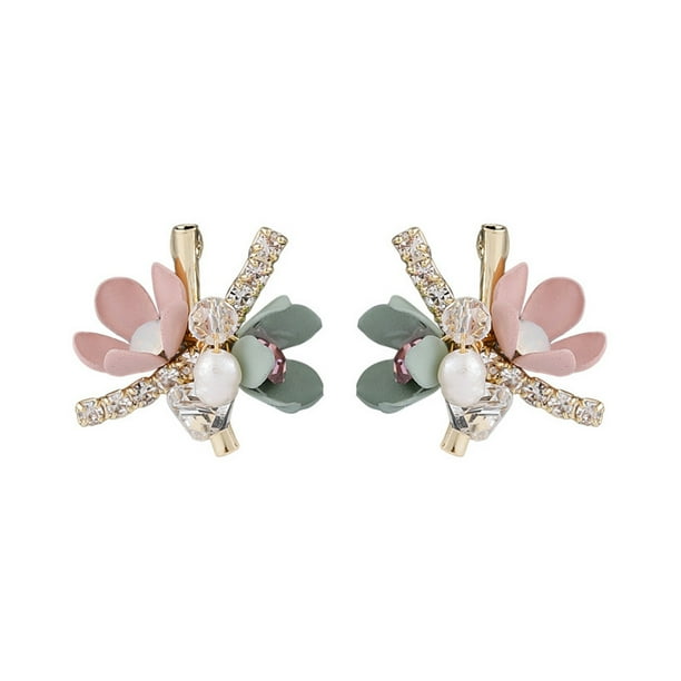1 par Moda Flower Ear Stud Temperamento Pendientes Mujeres Pendiente Oído Decoración