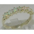 thumbnail image 2 of LBG 18k White Gold Real Genuine Opal Womans Eternity Ring - Size 7, 2 of 6