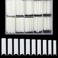 thumbnail image 1 of 200 Pcs Faux Ongles Longs Courbés en C, Demi-Couverture Carrée Française (Naturel), 1 of 7