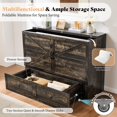 thumbnail image 3 of Amerlife 44.5"H Queen Murphy Bed Cabinet with Charging Station and Storage, Farmhouse Foldable Platform Bed for Guest Room, Office, Black Oak, 3 of 8