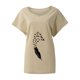thumbnail image 2 of Gibobby Camisetas Mujer Manga Corta Camiseta manga corta murciélago casual algodón con cuello en V y estampado golondrina para mujer(Caqui,CH), 2 of 4