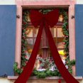 thumbnail image 3 of Extra Large Christmas Front Door Bow Decorations 27 x 78 Inch Giant Velvet Christmas Tree Topper Bow with Long Streamers Wreath Wall Decor for Home Xmas Room Holiday Porch(Burgundy), 3 of 6
