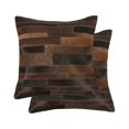 thumbnail image 2 of Torino Madrid Cowhide Pillow Set Silver Black 18x18 2-Pack Decorative Accent, 2 of 5