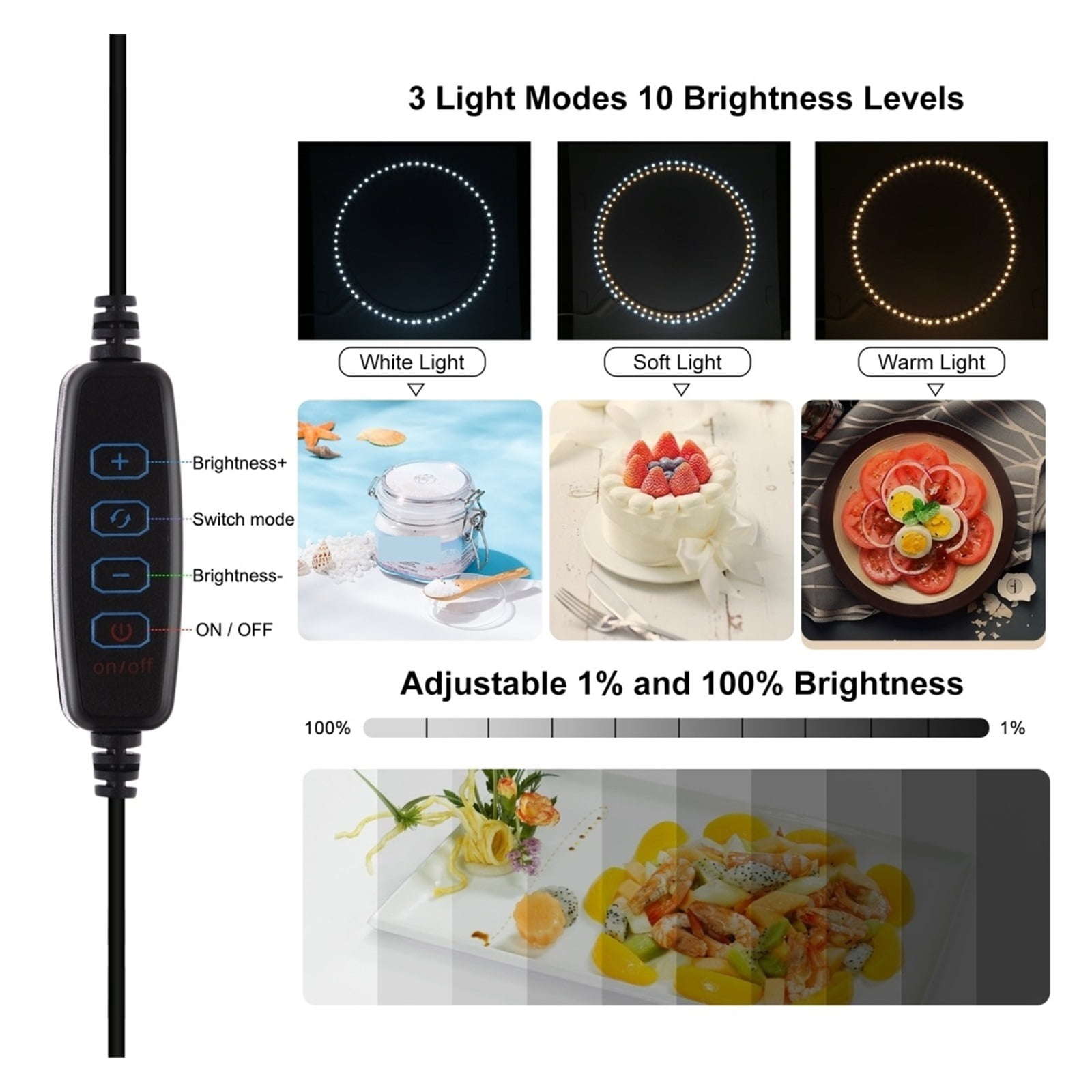 Softbox 3 Color Light Modes Lightbox Dimmable Led Ring Light Box Photo Lighting Studio Shooting Tent Box 6 Color Backdrops ,Professional Equipment