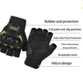 thumbnail image 2 of 1 Pairs Half Finger Motocycle Gloves, Green PVC Hard Shell Breathable Motorcycle Gloves for Summer, Size L Lightweight Motorcyle Gloves, Touchscreen Motorcycle Riding Gloves for Road Racing, 2 of 6