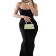 thumbnail image 4 of Women Summer Spaghetti Straps Square Neck Sleeveless Tight Fitted Long Bodycon Dress, 4 of 7