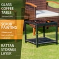 thumbnail image 3 of Homy Grigio 3 Pcs Outdoor Patio Furniture Sets, Outdoor Patio Rattan Chair with Side Coffee Table, Conversation Set Outdoor for Yard Garden Backyard Lawn(Browm), 3 of 7