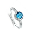 thumbnail image 4 of CHOOSE YOUR COLOR Blue Simulated Topaz Elegant Ring .925 Sterling Silver Band CZ Female Size 6, 4 of 4