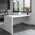 thumbnail image 2 of Pemberly Row 72W Bow Front Desk in Pure White and Modern Gray - Engineered Wood, 2 of 6