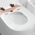 thumbnail image 5 of Christmas Reindeer Toilet Seat Cover for Bathroom, Reusable Toilet Seat Cushion Cover Soft Thickened Warm Washable Toilet Seat Cover Pad with Zipper Handle, 5 of 6