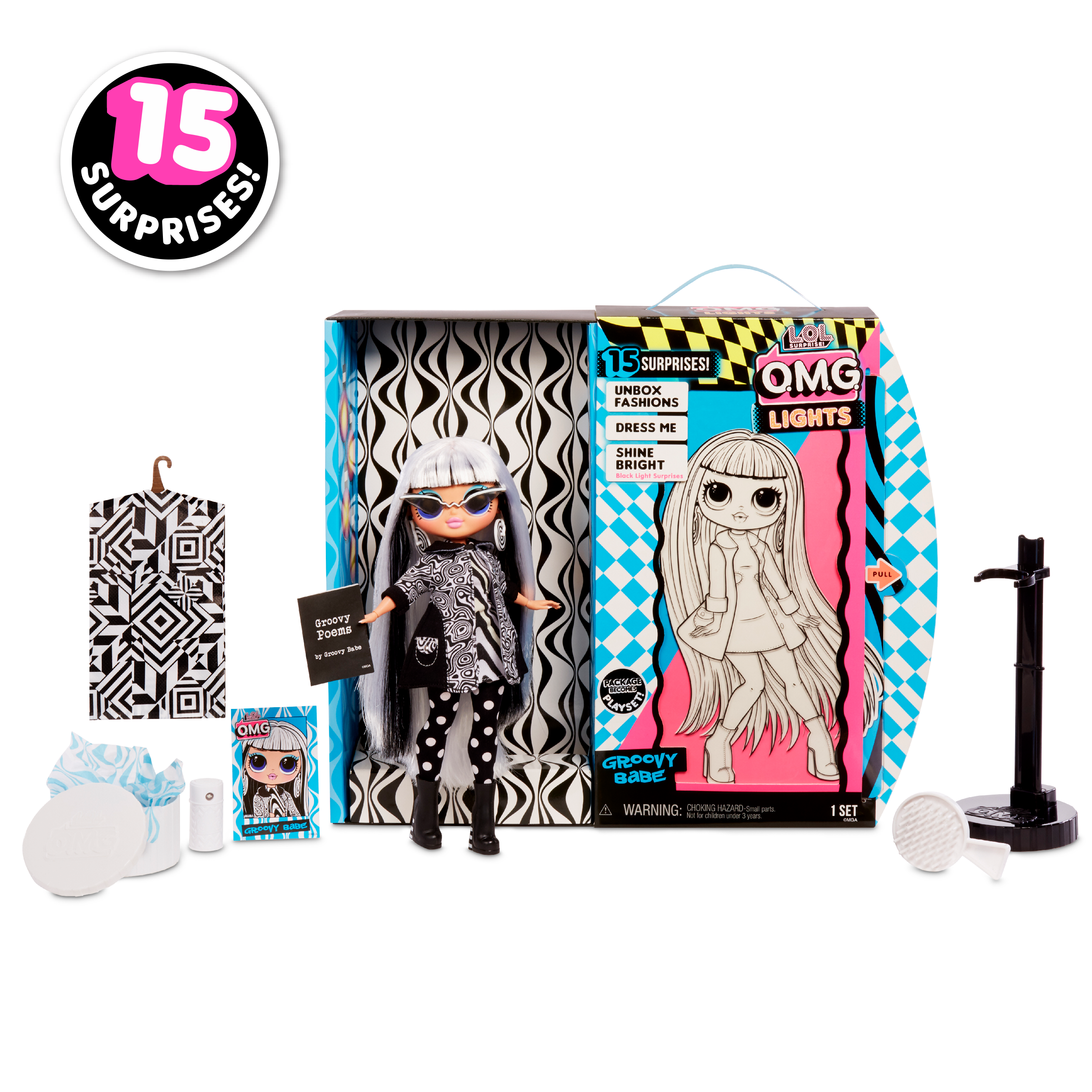 LOL Surprise OMG Lights Groovy Babe Fashion Doll with 15 Surprises including Outfit and Accessories - Toys for Girls Ages 4 5 6+ - image 3 of 7